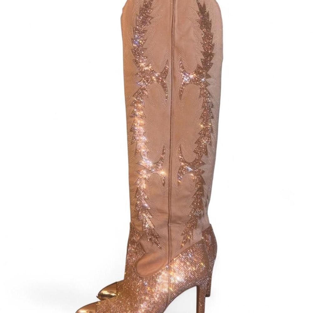 Gianni-bini Women's Gold and Pink Boots - Picture 2 of 7